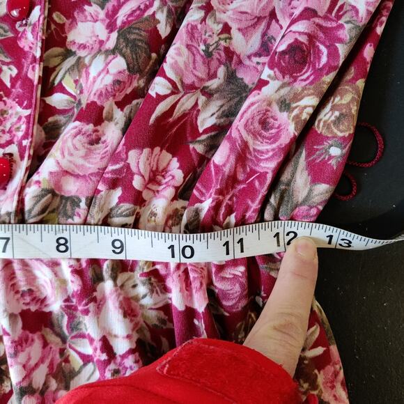 Anthony Richards Vintage Floral Fit & Flare Button Down Midi Shirt Dress Size 6P - Picture 9 of 11